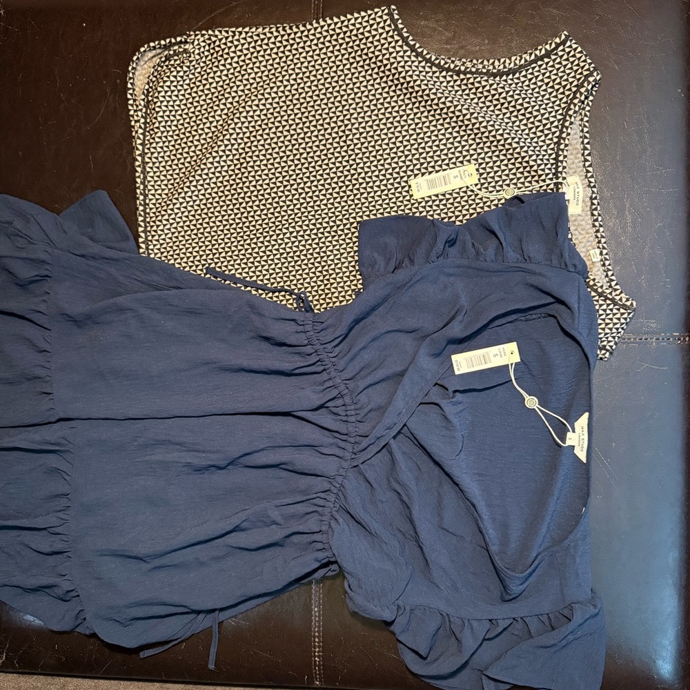 NWT Max Studio Sapphire Blue V-Neck Dress & NWT Max Studio Black and White Tank